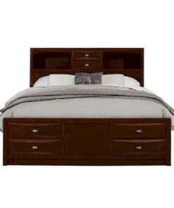 Solid Wood Full Espresso Eight Drawers Bed