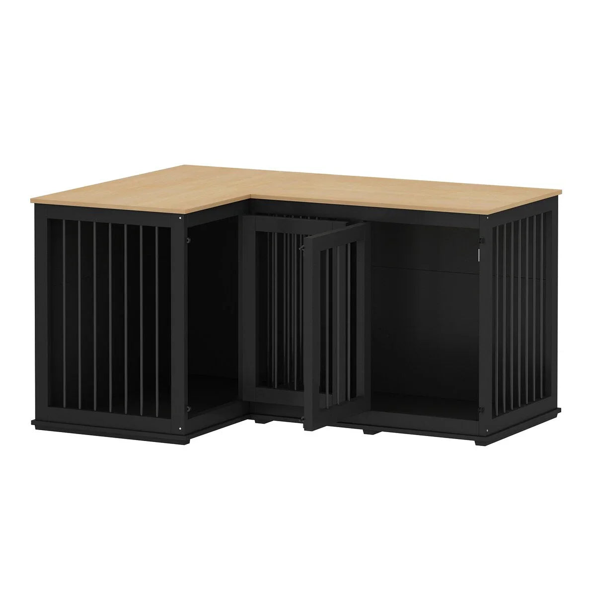Large Corner Dog Crate Furniture for 2 Dogs, L Shape Dog Crate Cage - 58.7X41.1 – Image 34