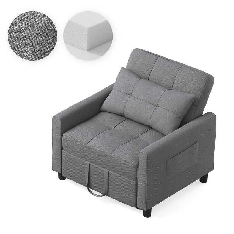 3-in-1 Adjustable Sleeper Sofa Bed, Pull Out Chair Sofa, Convertible Folding Bed for Living Room – Image 32