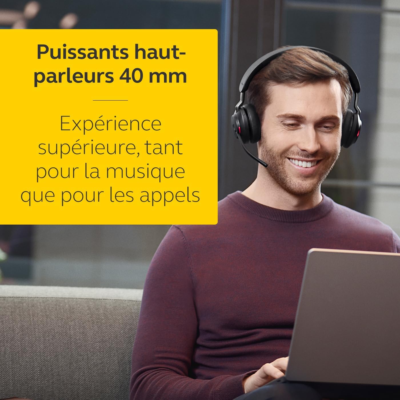 Jabra Evolve2 65 Casque PC Sans Fil avec Station de Charge - Casque Audio Certifié Microsoft Teams avec Batterie Longue Durée - Adaptateur Bluetooth USB-C - Noir – Image 13