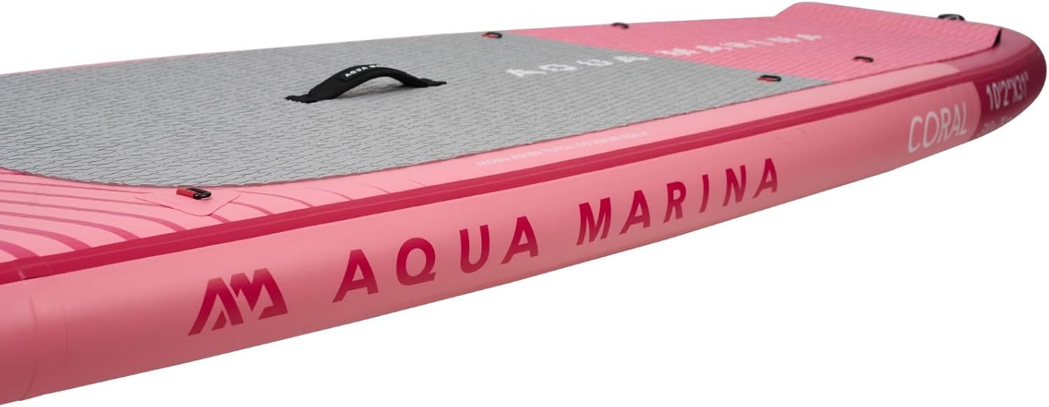 Aqua Marina Stand Up Paddle Coral 310 x 78 cm - Planche de SUP gonflable avec kit complet - Avec pagaie, pompe, sac à dos et aileron - Légère, stable et polyvalente – Image 3