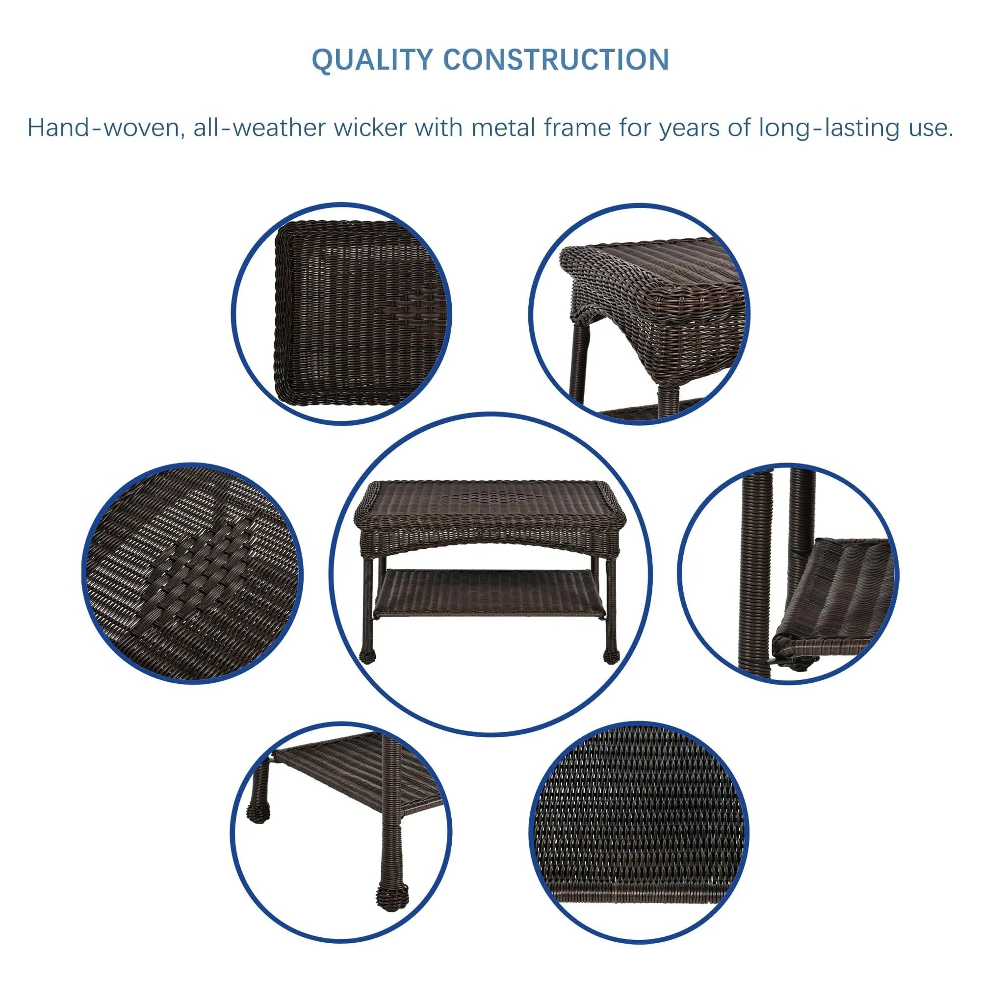 Wicker Patio 4-piece Conversation Set – Image 26