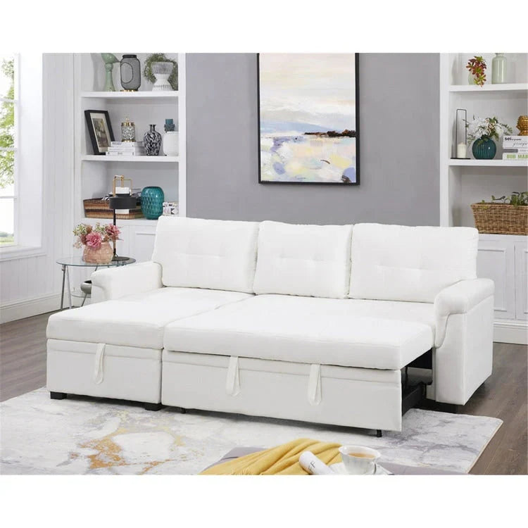 Convertible Reversible Sectional Sofa with Pull-Out Sleeper Bed, Hidden Storage Chaise, and Durable Legs – Image 62