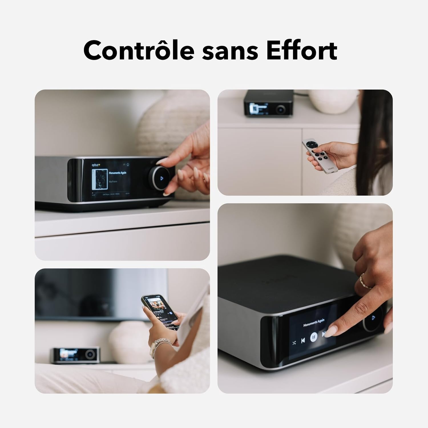 WiiM Amp Ultra avec Voice Remote2 | Amplificateur de Streaming 100W avec DAC ESS ES9039Q2M Dual Amplis TI TPA3255 |Égaliseur RoomFit Intégré&Écran Tactile| Entrées HDMI ARC, Optique, RCA| Gris Spatial – Image 7