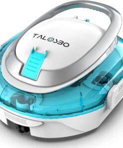 Robot de Piscine Sans Fil S2, Double Filtration, Autonomie 90 Min, Nettoyeur Compact pour Piscines Jusqu'à 80 m²