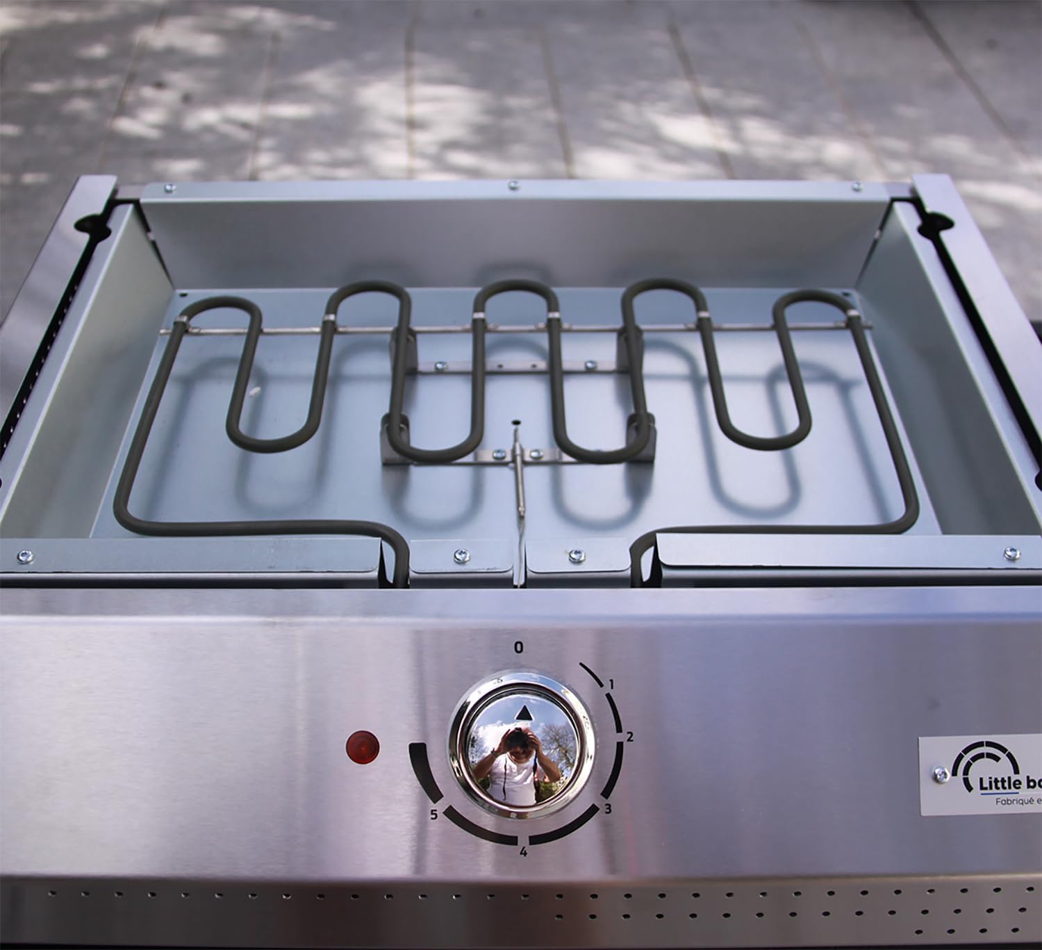 LITTLE BALANCE 8713 Biscarosse 50-35, Plancha électrique, Plaque de cuisson Fonte émaillée XL, 2150 W, Fabrication 100 française, Inox – Image 4