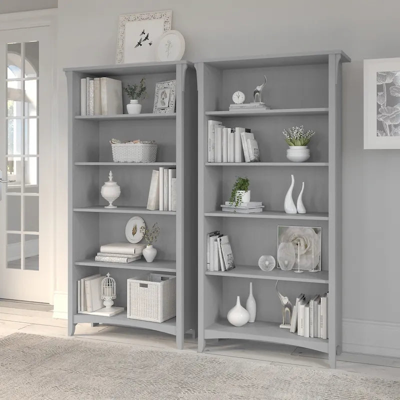 Salinas Tall 5-shelf Bookcase (Set of 2) by Bush Furniture – Image 29
