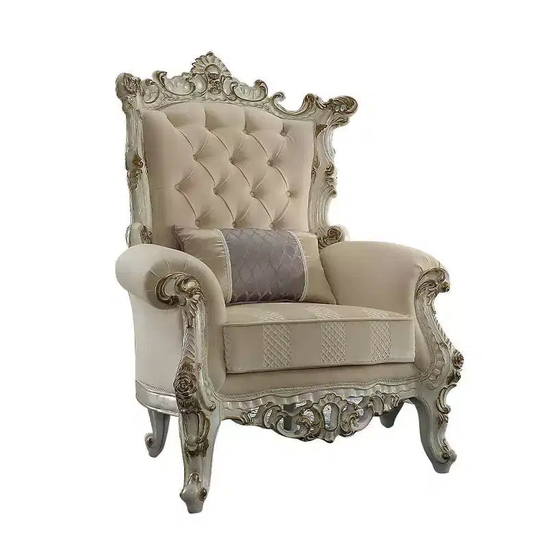 Acme Furniture 38 Picardy II Accent Chair Fabric/Antique Pearl – Image 4