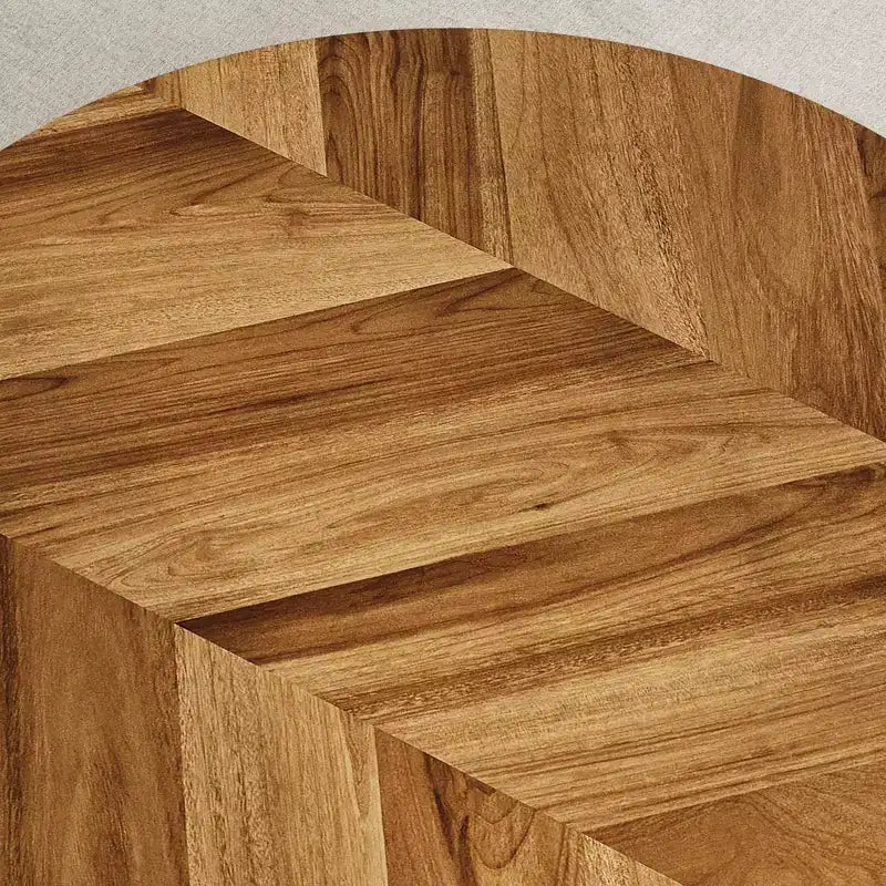 30 Inch Round Industrial Coffee Table 2-Tier with Adjustable Feet Wood Grain Shelf Flame Design Easy Assembly Living Room – Image 14