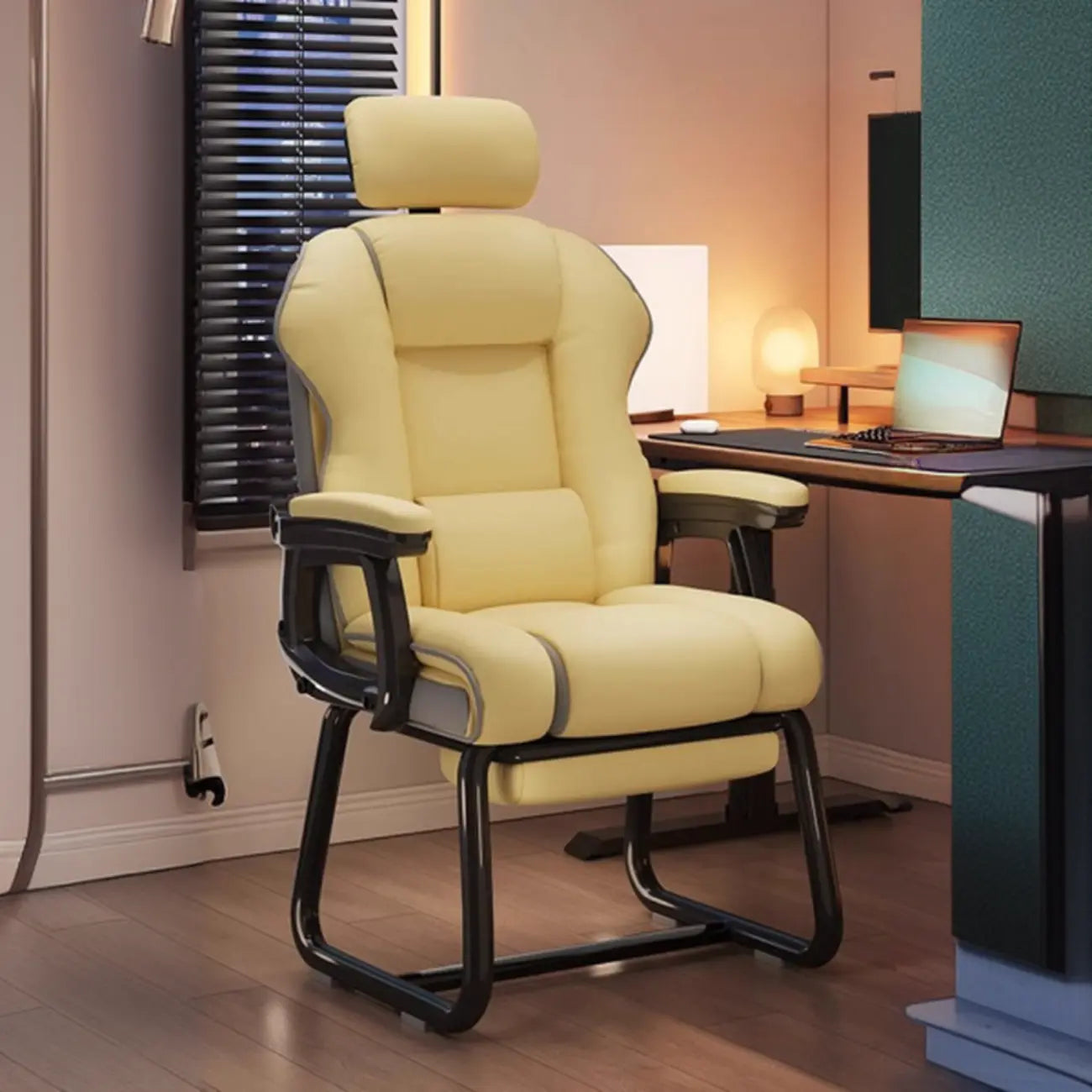 Yellow High-Back Leather Ergonomic Executive Chair – Image 31