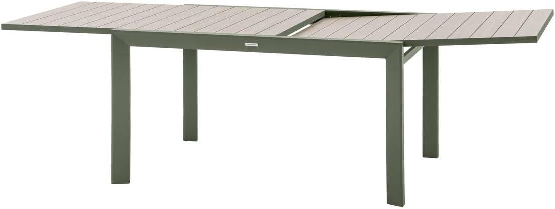 Hespéride - Table de Jardin Extensible Evasion Beige - 10 Places - Aluminium Antirouille Aluminium Effet Bois - Rallonge Coulissante – Image 5