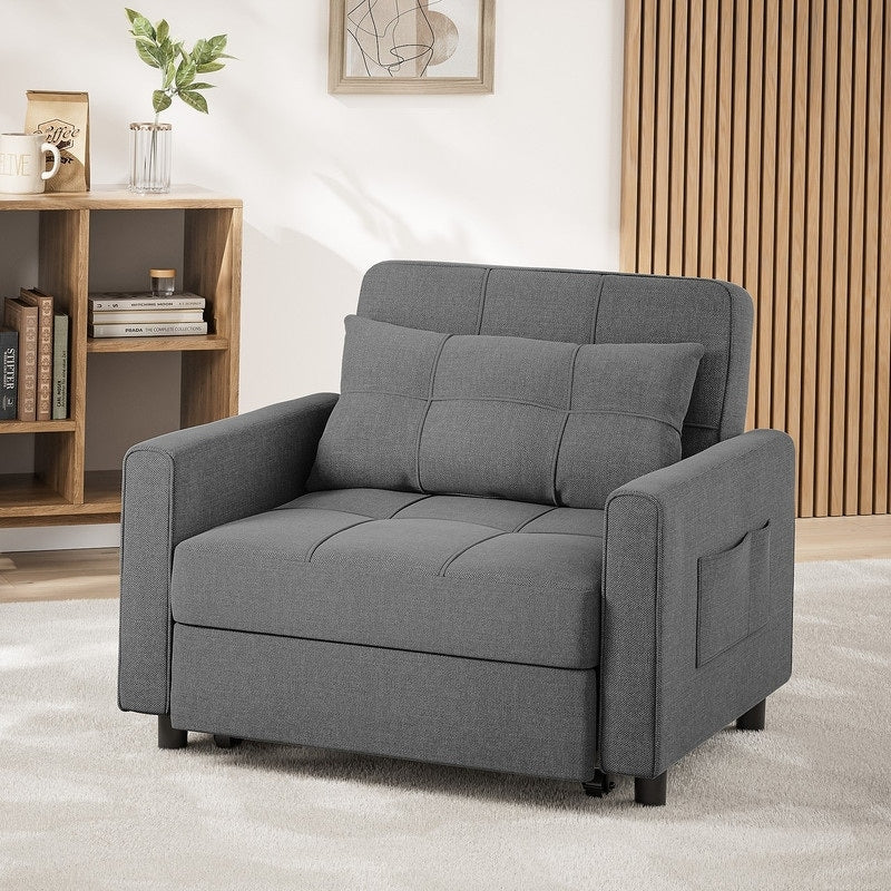 3-in-1 Adjustable Sleeper Sofa Bed, Pull Out Chair Sofa, Convertible Folding Bed for Living Room – Image 28