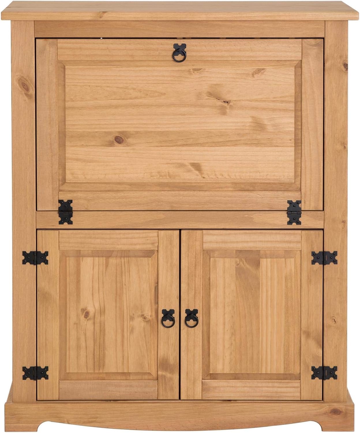 IDIMEX Meuble Bar à vin Tequila Armoire comptoir avec Range Bouteilles vin spiritueux et Range Verres, bahut de Style Mexicain en pin Massif Finition teintée/cirée – Image 5