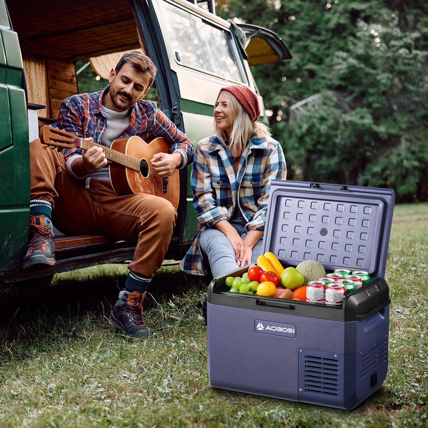 AAOBOSI Glaciere Electrique: 25L Glaciere a Compression, -20℃ à 20℃ Frigo Compression 12v, Glaciere Electrique 12v 220v pour Voiture, Camion, Camping-Car, Bateau et Prise de Co – Image 9
