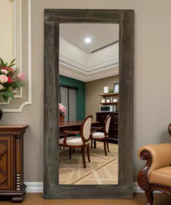 71x31 inch Solid Wood Right Angled Rectangular Used Brown Full-length Mirror (without Bracket)