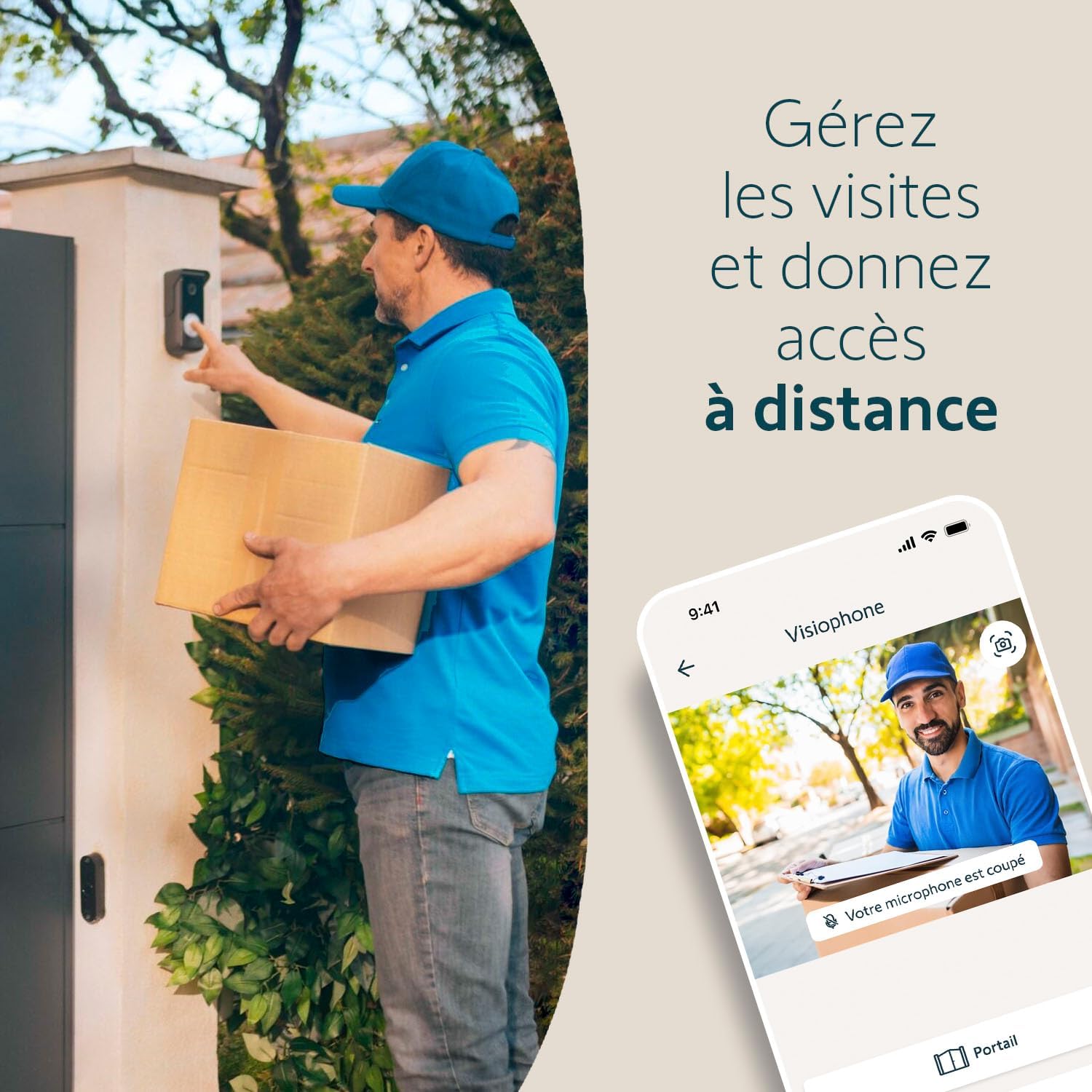 somfy 1871229 – Visiophone V350 Connect | Interphone connecté | Ecran 7 pouces | Vision nocturne | Gestion des visites à distance via l’app Protect | Contrôle jusqu’à 5 équipements motorisés RTS – Image 3