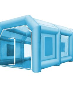 VEVOR Cabine de Peinture Gonflable, 8x4x3 m, Tente Peinture Gonflable Automobile en Tissu Oxford 210 D, avec 2 souffleurs puissants et système de Filtre à air, Station de Travail pour Garage, Atelier
