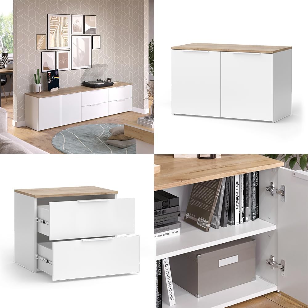 Vicco Meuble-paroi Wido, Blanc/Sonoma, 3 pièces – Image 8