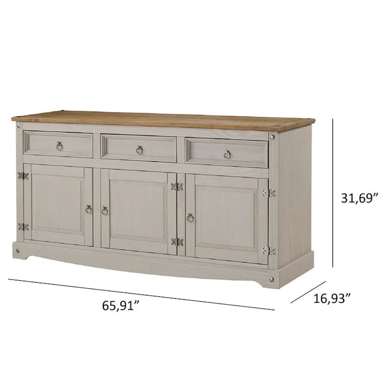 65 Wood Buffet Sideboard Farmhouse - Corona Collection – Image 22