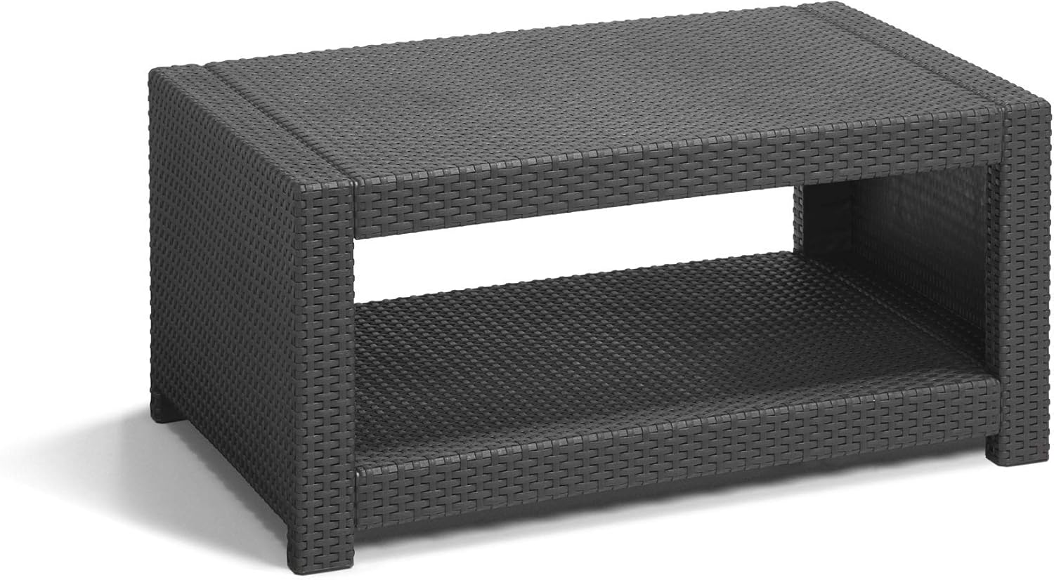 Allibert by Keter Monaco Salon de Jardin 4 pièces, Graphite/Gris, avec Coussins d'assise et de Dossier, en Plastique, Aspect rotin Plat – Image 5