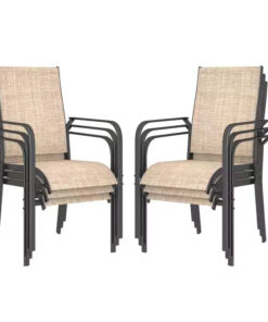 EROMMY Outdoor Dining Chair Set Of 6, Stackable Dining Chairs For Outside