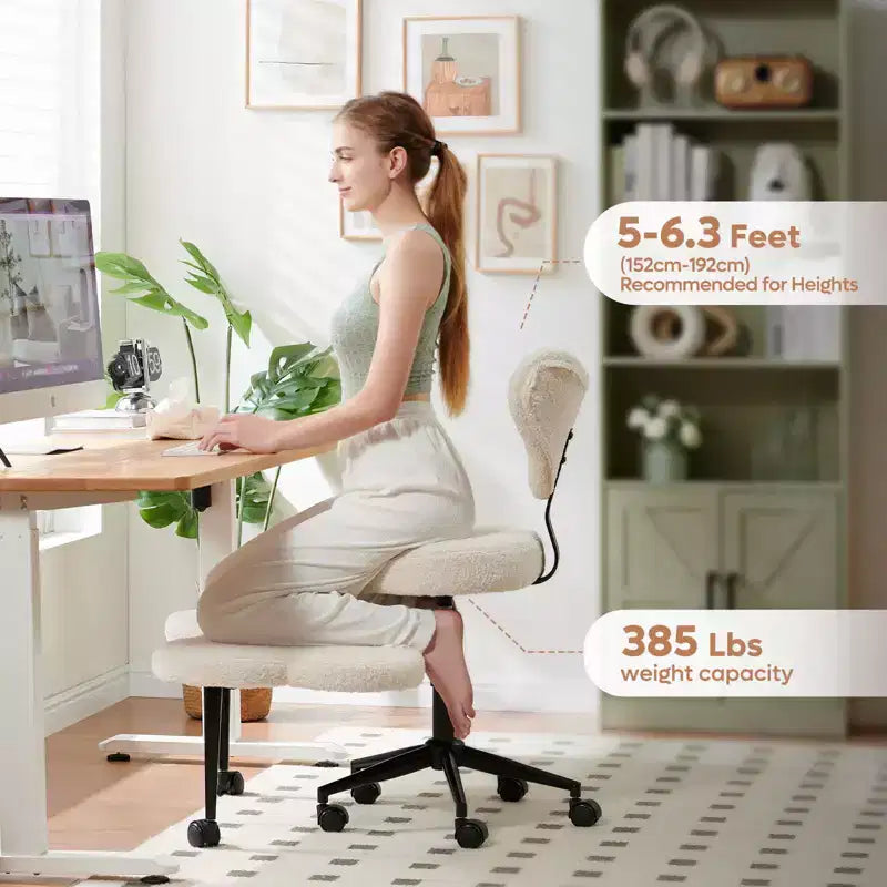 Pinmoco Ergonomic Criss Cross Office Chair, Height Adjustable Meditation Chair, 360 Swivel, Lumbar Support, Task and Office Chair, ADHD Chair – Image 13