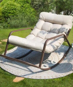Alternative view of FINCATI Outdoor Extra-large Comfy Rocking Chair, 450 lbs Indoor Recliner Rocking Papasan Chair for All Seasons