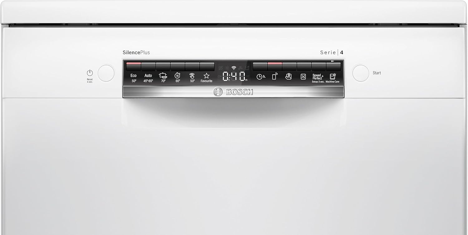 Bosch SMS4EMW01E - Série 4 - Lave-vaisselle Pose-libre - 60 cm - 14 couverts - Silence Plus 42 dB - Blanc – Image 3