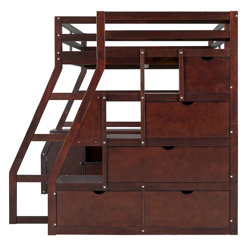 Full Pine Loft Bed with Desk and Storage – Image 26