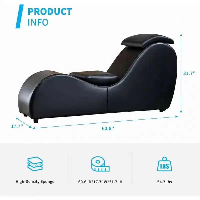 Mjkone 60 Inch Yoga Chair Chaise Lounges with Adjustable Head Cushion – Image 2