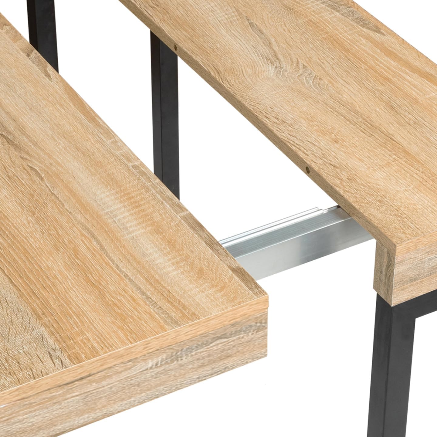 IDMarket - Table Console Extensible Toronto 10 Personnes 235 cm Design Industriel – Image 7