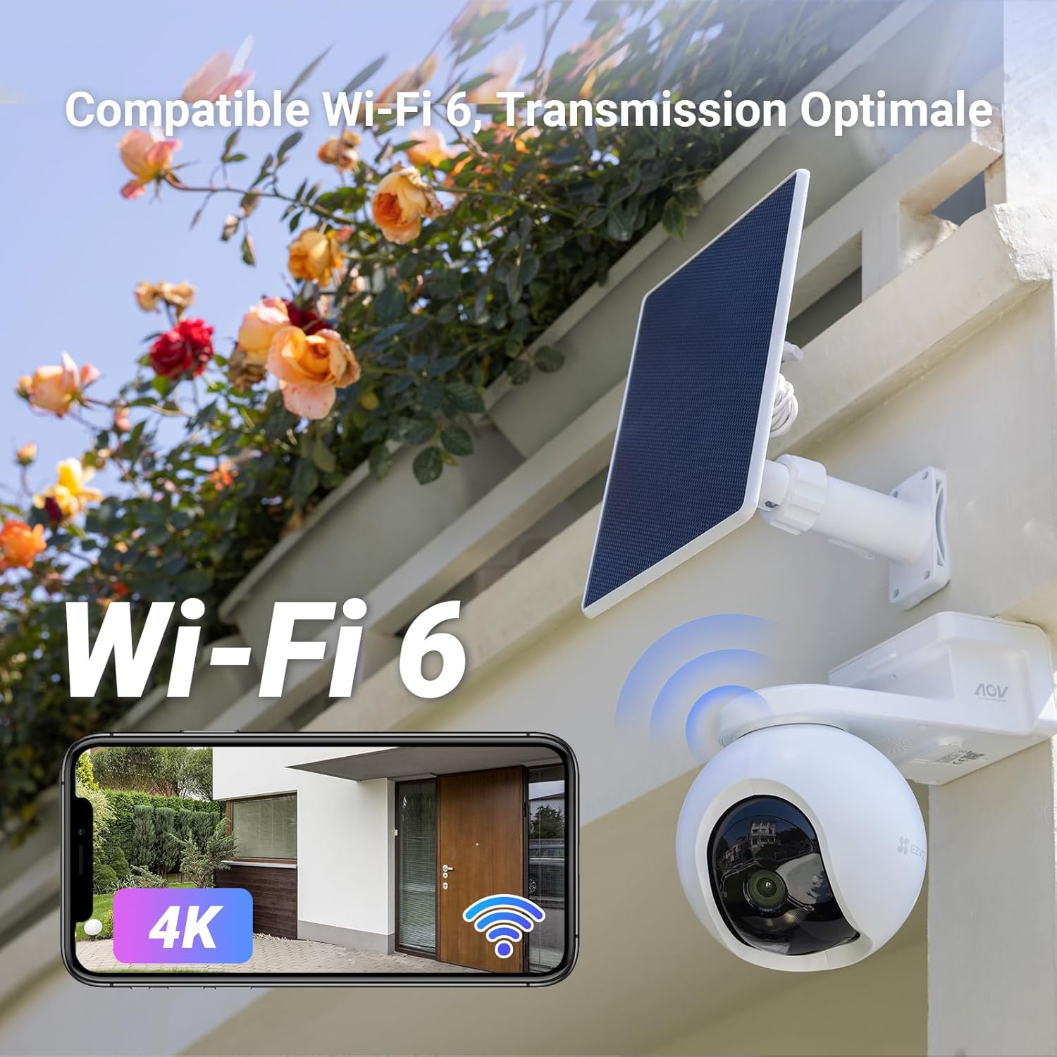 EZVIZ 4K(8MP) Caméra Surveillance WiFi Extérieure sans Fil + 5W Panneau Solaire, Détection de Personnes/Véhicules, Caméra Solaire Extérieure 360°, Mode AOV, Défense Active, CB8 Pro 4K Kit – Image 8