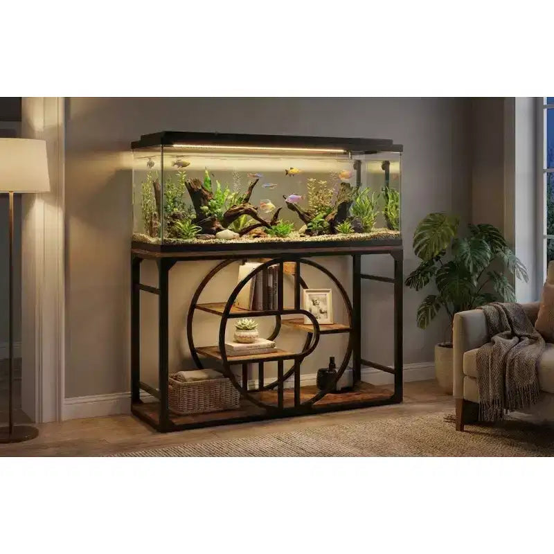 55-75 Gallon Metal Aquarium Stand, Heavy-Duty Fish Tank Stand with Storage Cabinet, Multi-Tier Fish Tank Stand with Thickened Legs, Suitable – Image 5