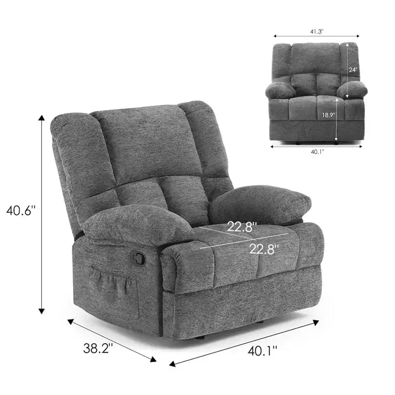 MAYEERTY Limestone Oversized Rocking Recliner Chair For Adults Living Room – Image 9
