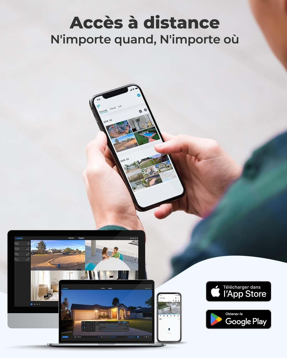 Reolink 4K PoE NVR 8 Canaux Caméra de Sécurité à Domicile Enregistrement de Vidéo avec Disque Dur de 2TO Supportez 16MP/12MP/8MP/5MP/4MP HD IP Caméra RLN8-410 – Image 5