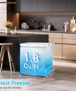 Alternative view of 1.8 Cu.Ft Chest Freezer with Removable Basket, Bottom Drain, 7-Level Thermostat, Freestanding Design for Home and Apartment