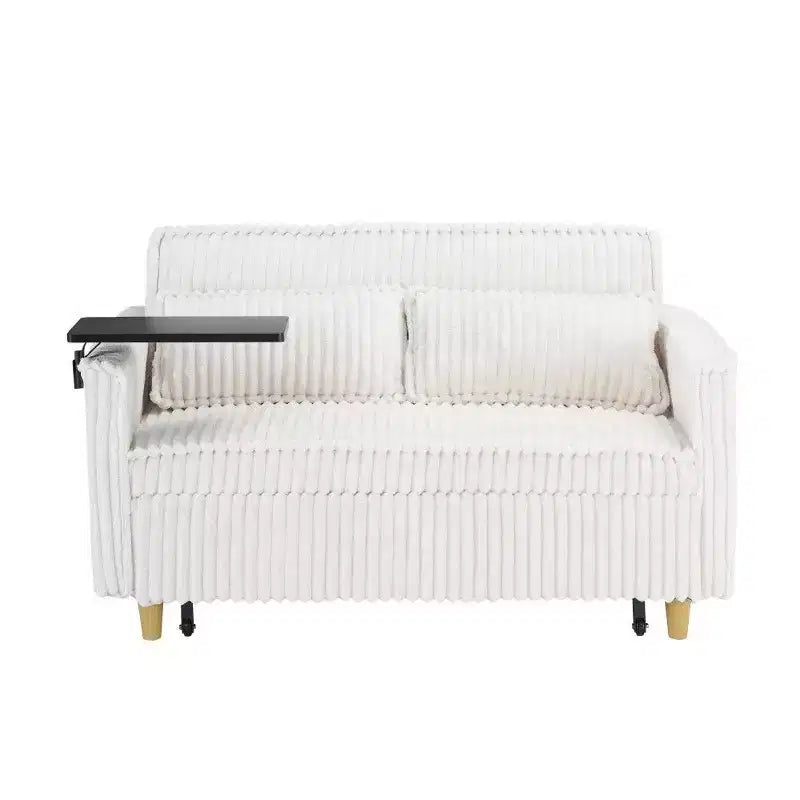 TUYOHW Space-Saving Convertible Sofa,Corduroy Sofa Bed with Movable Tabletop & USB Port,Multi-Functional Loveseat for Living Room – Image 8