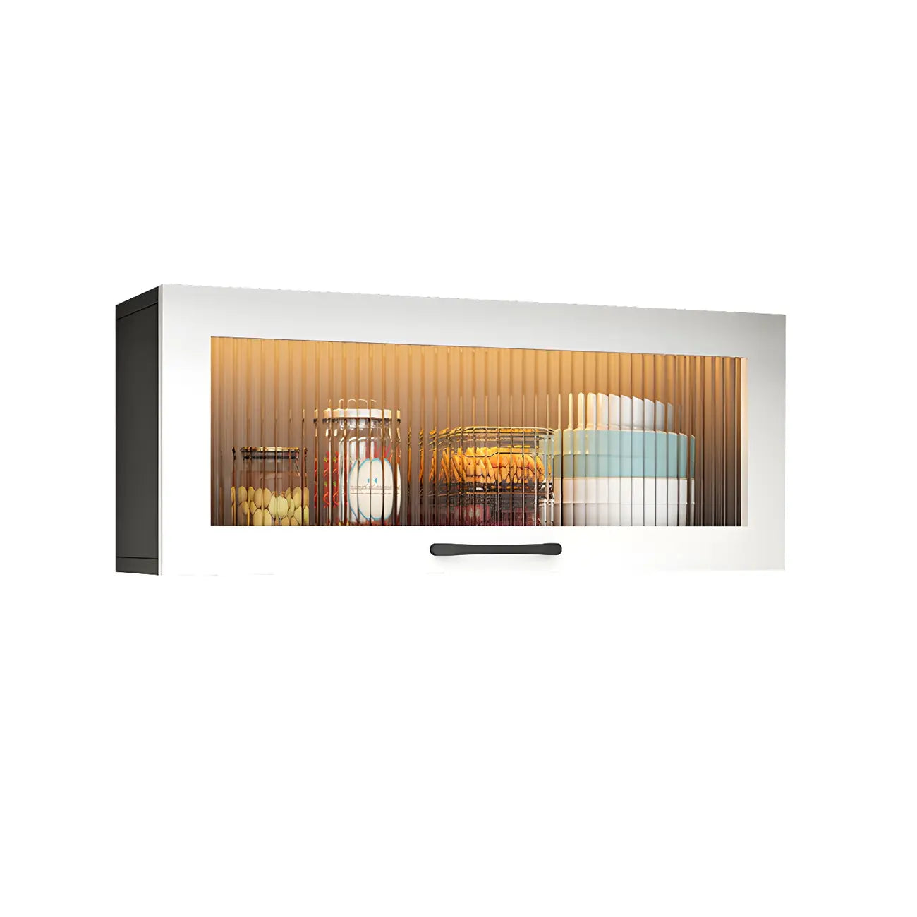 Kitchen White Wood Wall-Mounted Storage China Cabinets – Image 44