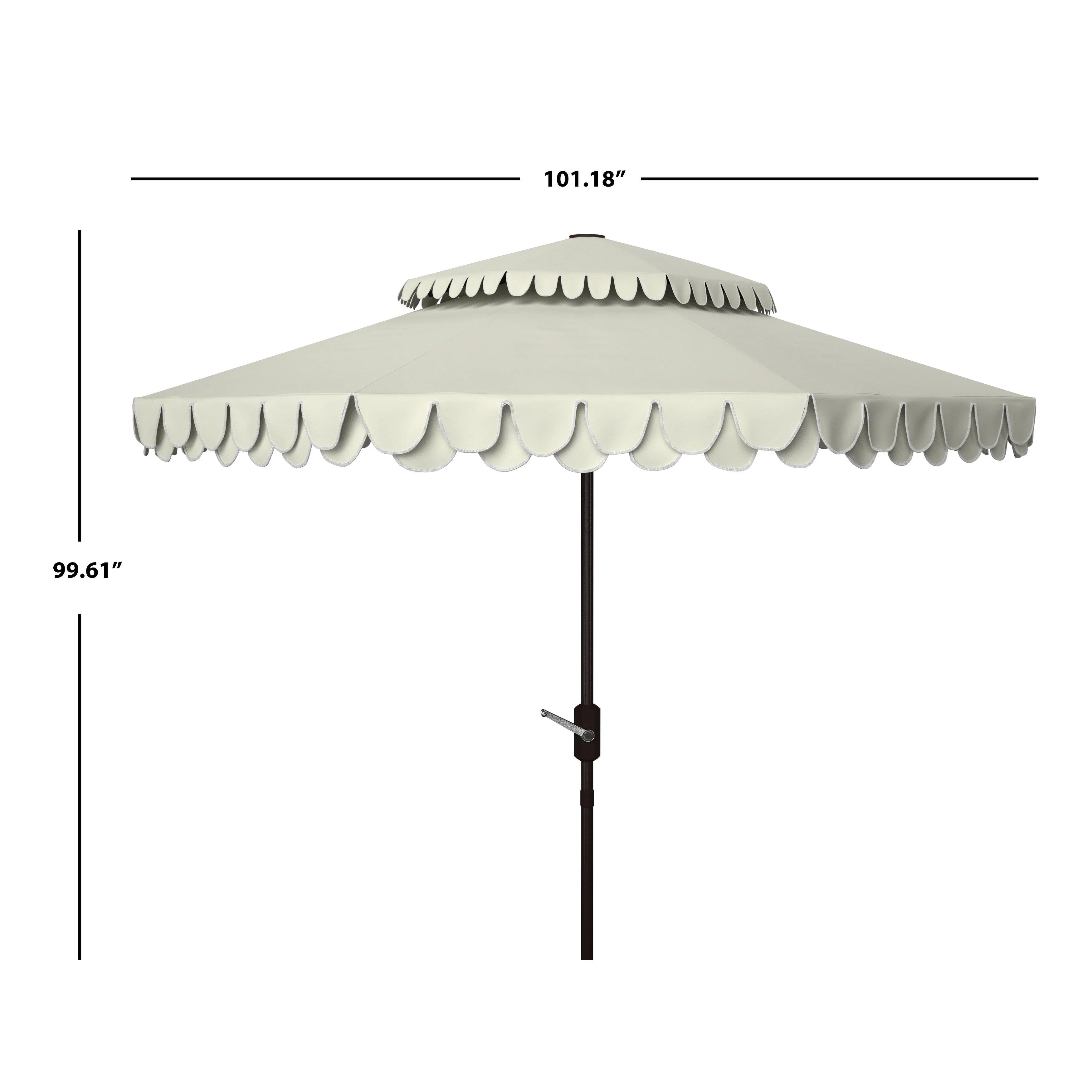 SAFAVIEH Outdoor Kjerstin Valance 9Ft Double Top Umbrella – Image 35