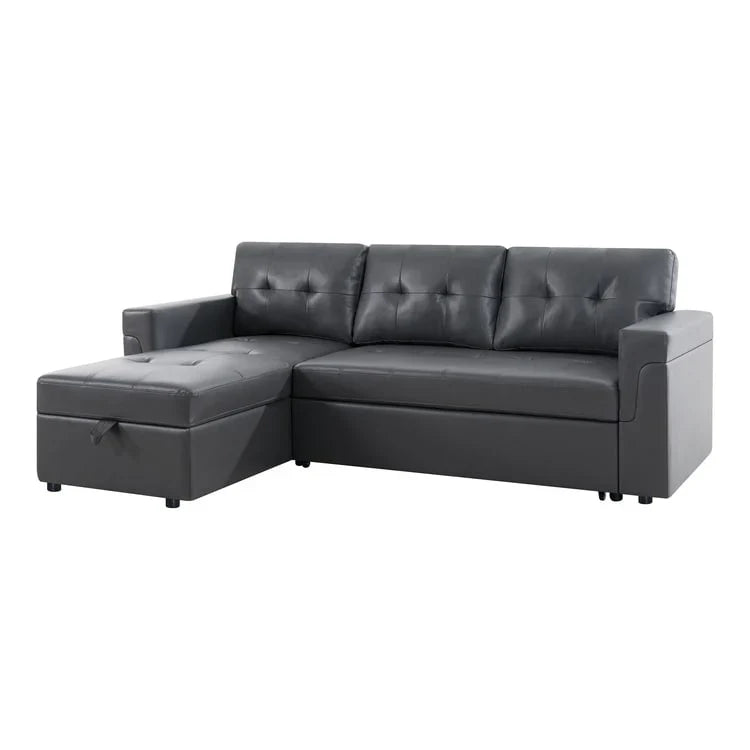 Convertible Reversible Sectional Sofa with Pull-Out Sleeper Bed, Hidden Storage Chaise, and Durable Legs – Image 110