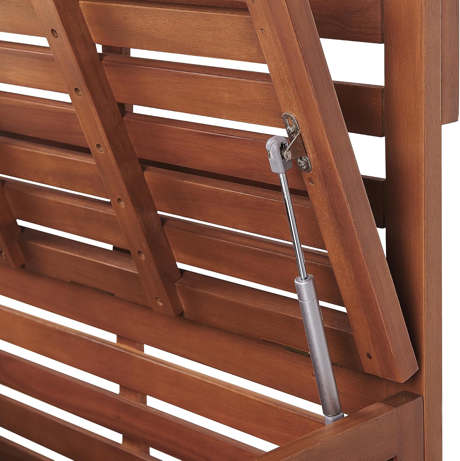 Beliani Banc de Rangement Extérieur avec Étagères Murales en Bois d'Acacia 80 cm Matino – Image 9