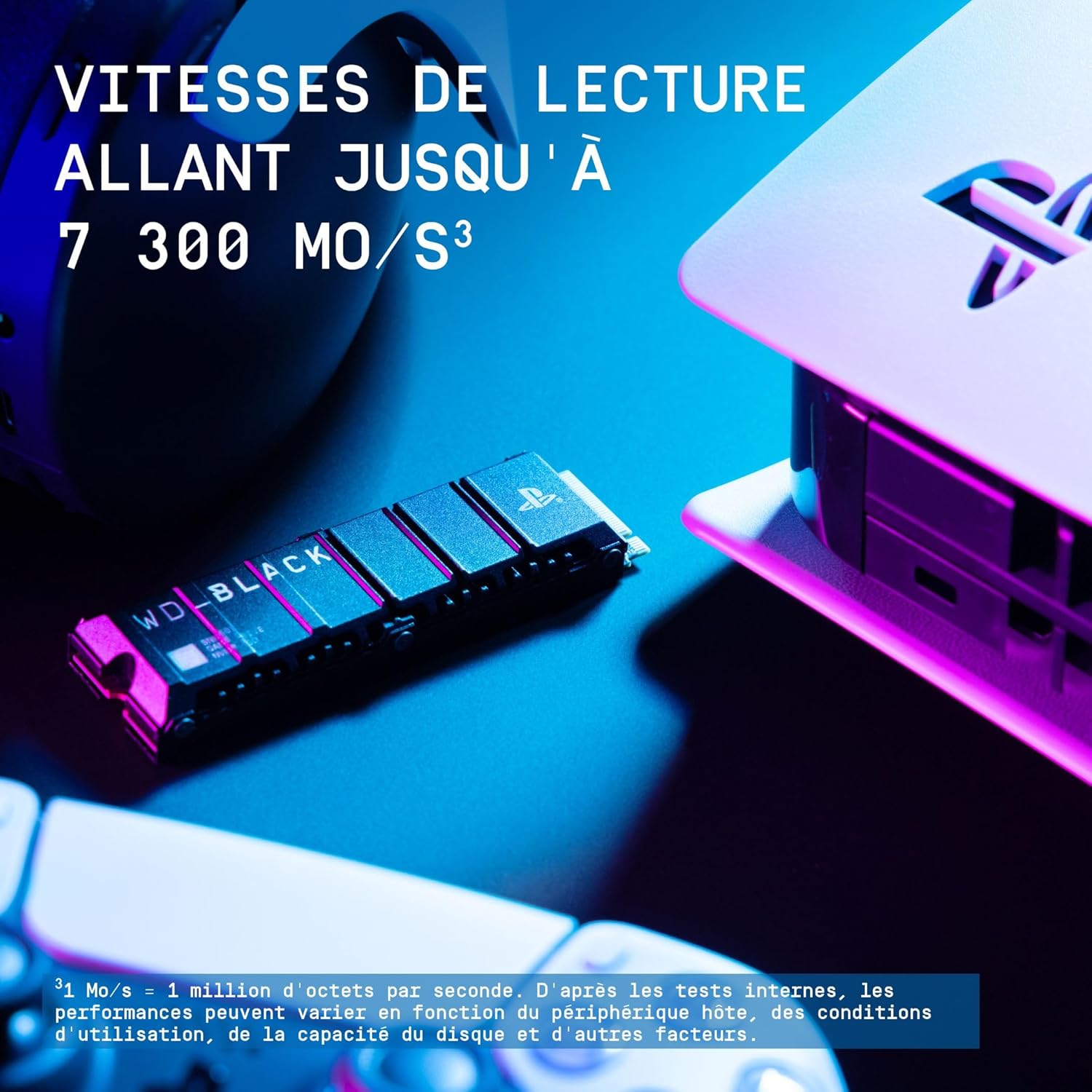 WD_BLACK SN850P 2 To PS5 SSD, Disque SSD interne, Lecture jusqu'à 7300 Mo/s, M.2 2280 PCIe NVMe, Carte d'extension PS5, Officielle pour et PS5 Consoles, avec dissipateur Thermique, Noir – Image 5