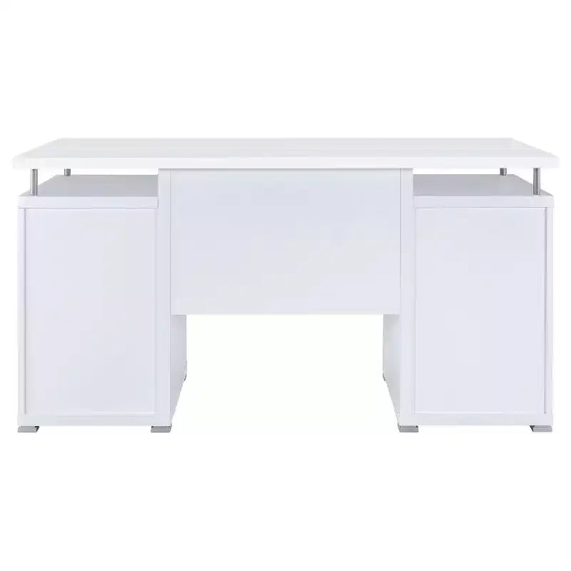 TUYOHW 55 Wooden Writing Desk,Office Computer Desk with 2 Drawers,1 Cabinet,1 Open Shelf,1 Door,Work Desk for Home Office,Study,Small Spaces – Image 9
