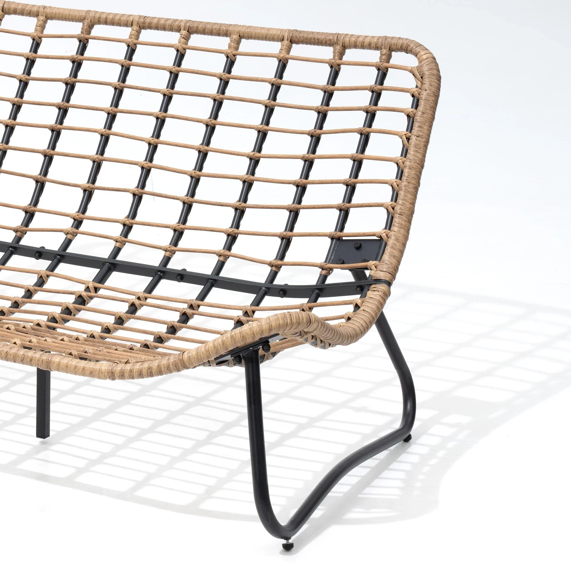 Double Papasan Chair Loveseat with Cushion, All-weather PE Rattan and Metal Frame for Indoor Outdoor – Image 7