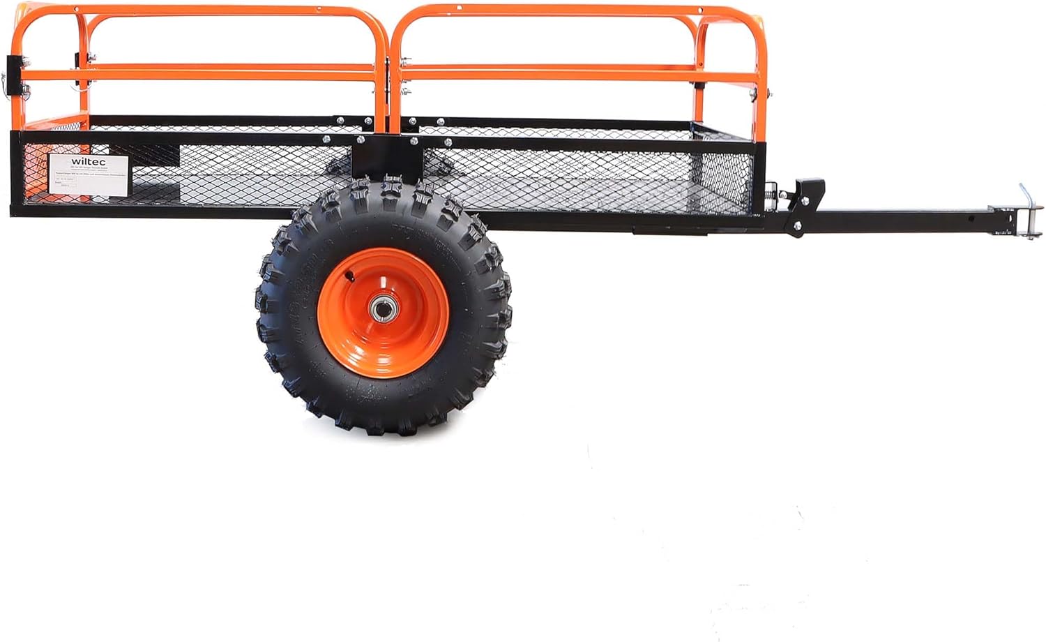 Wiltec Remorque basculante - 2159 x 1219 x 762 mm - capacité 680 kg - avec Grille et Parois amovibles - pour Tondeuse autoportée ATV Jardinage Transport – Image 6