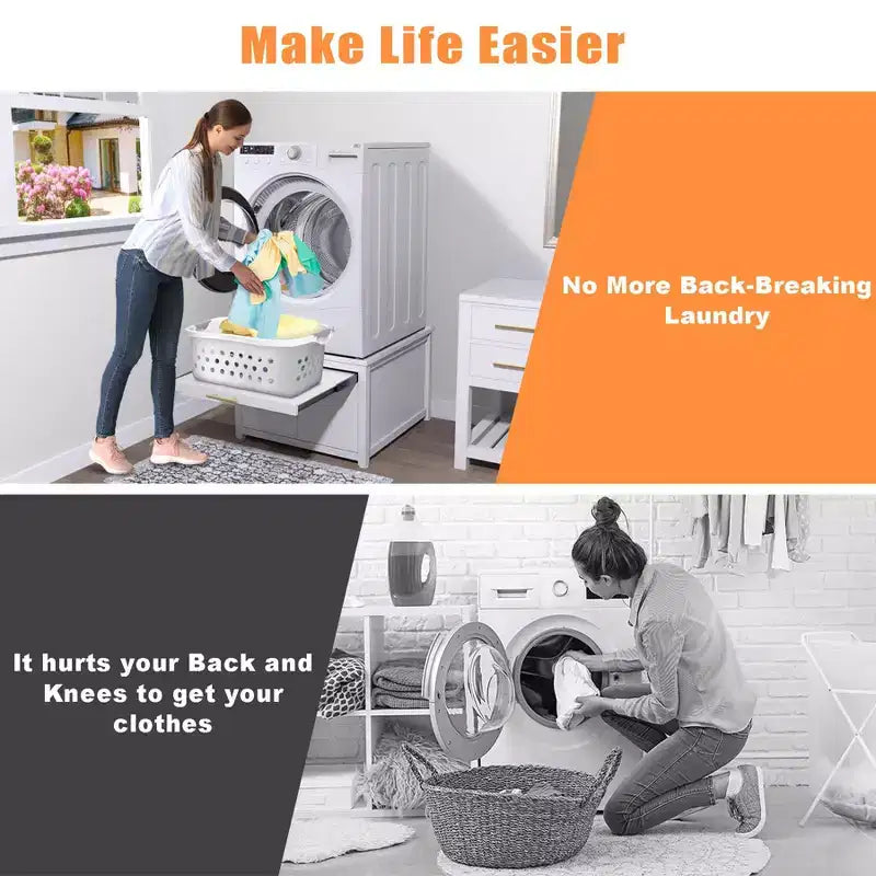 GDLF Laundry Pedestal Heavy Duty Metal Washer Dryer Pedestal 29 Universal Fit Anti-Vibration Washing Machine Stand – Image 6