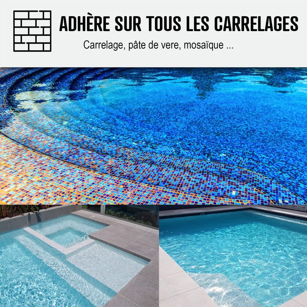 ARCANE INDUSTRIES Peinture Piscine carrelage et mosaïque - Polyuréthane aliphatique - 5 kg (jusqu'à 15m² pour 2 Couches) Bleu Clair – Image 3