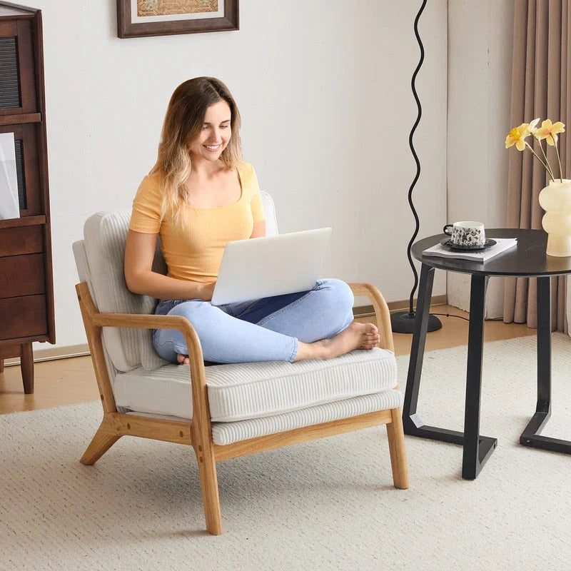 Mid Century Modern Upholstered Accent Chair – Image 4