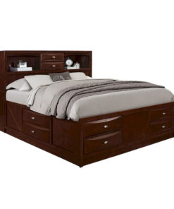 Alternative view of Solid Wood Full Espresso Eight Drawers Bed