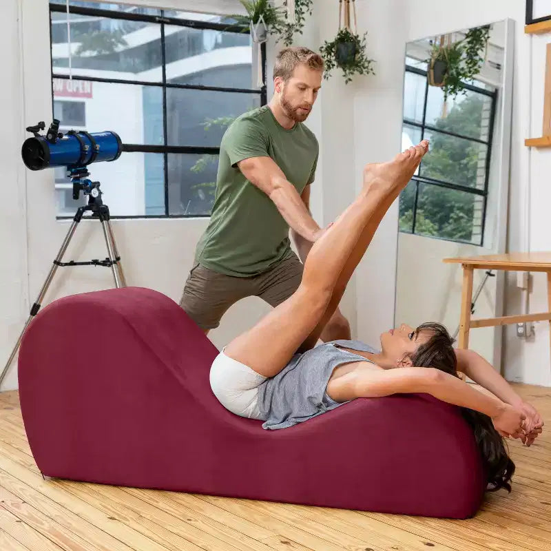 Avana Sleek Chaise Lounge for Yoga - Made in The USA - Great for Stretching, Relaxation, Exercise & More, 60D x 18W x 26H Inch, Light Grey – Image 49